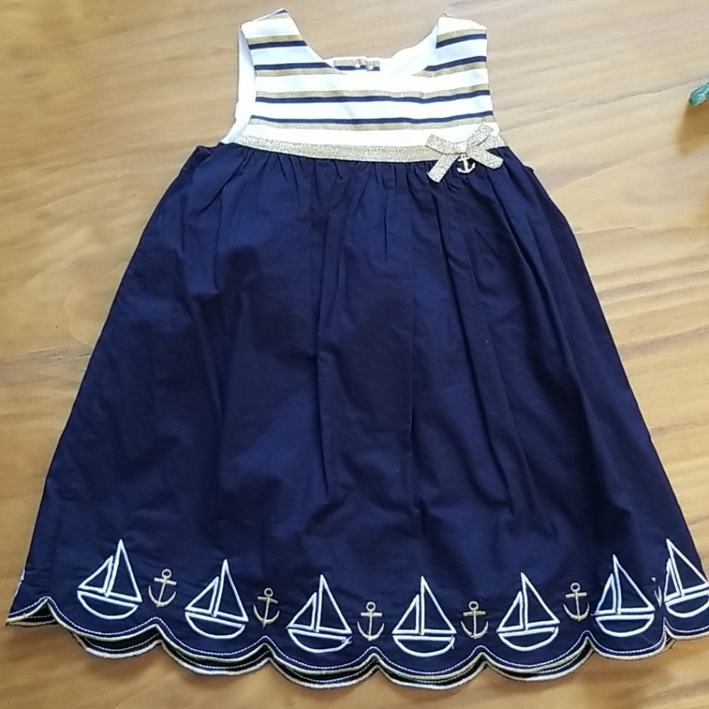 Savannah Nautical Embroidered Dress 24 Months